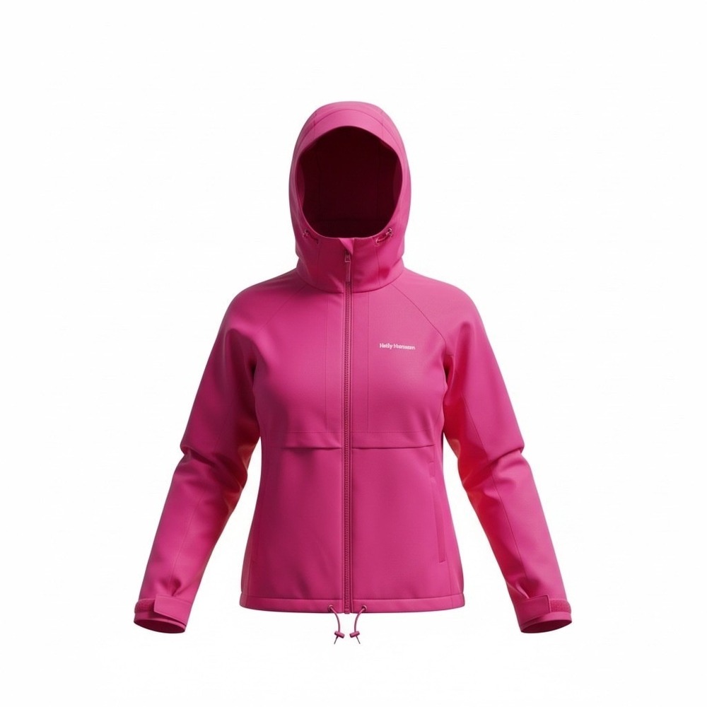 Vintage Helly Hansen Helly-Tech Rain Jacket Pink Waterproof Hooded‎ Shell Womens